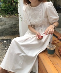 ABITOKYO | フロント刺繍レースショルダーワンピース(ワンピース)