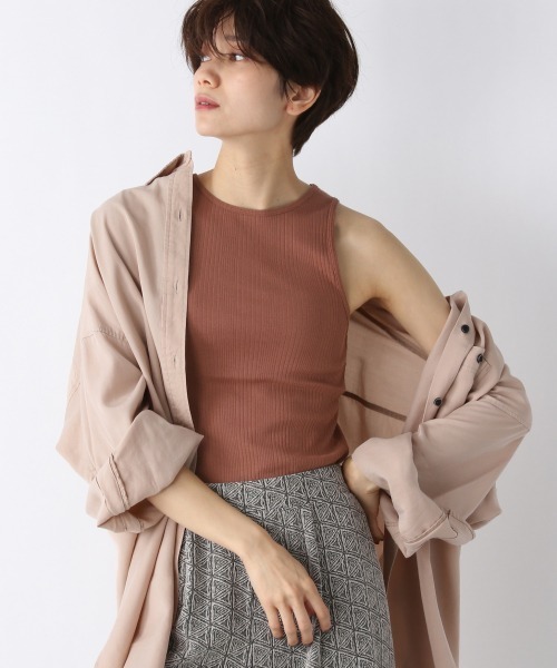 JEANASIS（ジーナシス）の「バックスラッシュタンク/942140（タンクトップ・レディース・ホワイト/グレイッシュベージュ/ブラック/レンガ・FREE）」の4枚目の写真