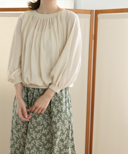 URBAN RESEARCH DOORS（アーバンリサーチドアーズ）の「ハイツイストコットンギャザーニット（ニット/セーター・レディース・ブラック/アイボリー/モカ・ONE）」の20枚目の写真