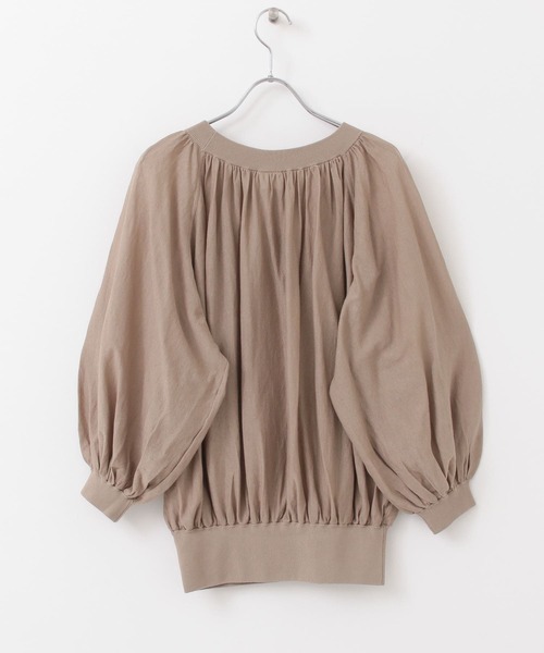 URBAN RESEARCH DOORS（アーバンリサーチドアーズ）の「ハイツイストコットンギャザーニット（ニット/セーター・レディース・ブラック/アイボリー/モカ・ONE）」の7枚目の写真