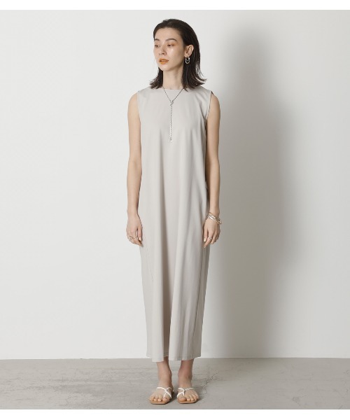 crie conforto（クリーコンフォルト）の「e.line タックカバーノースリーブワンピース（ワンピース・レディース・ブラック/ベージュ/グリーン・FREE）」の7枚目の写真