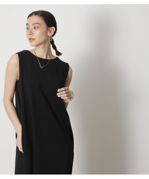 crie conforto（クリーコンフォルト）の「e.line タックカバーノースリーブワンピース（ワンピース・レディース・ブラック/ベージュ/グリーン・FREE）」の5枚目の写真