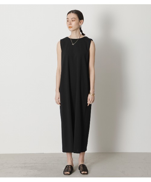 crie conforto（クリーコンフォルト）の「e.line タックカバーノースリーブワンピース（ワンピース・レディース・ブラック/ベージュ/グリーン・FREE）」の8枚目の写真