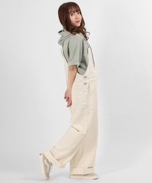 make a ray! | ワイドシルエット オーバーオール ヒッコリー ストライプ サロペット/オールインワン(サロペット/オーバーオール)