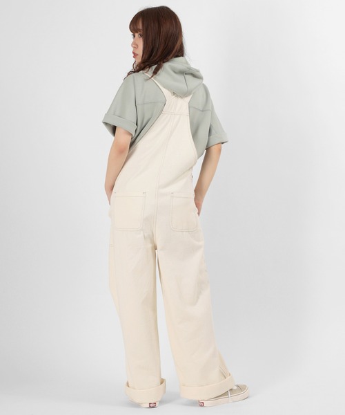 make a ray!（メイク ア レイ！）の「ワイドシルエット オーバーオール ヒッコリー ストライプ サロペット/オールインワン（サロペット/オーバーオール・レディース・オフホワイト/ブルー系その他・M/L）」の3枚目の写真