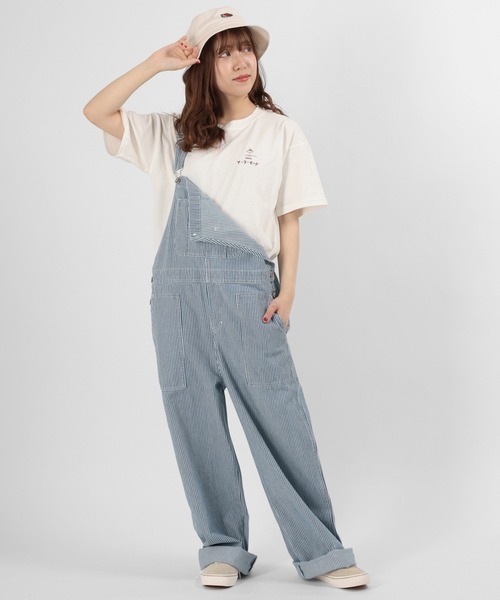 make a ray!（メイク ア レイ！）の「ワイドシルエット オーバーオール ヒッコリー ストライプ サロペット/オールインワン（サロペット/オーバーオール・レディース・オフホワイト/ブルー系その他・M/L）」の12枚目の写真