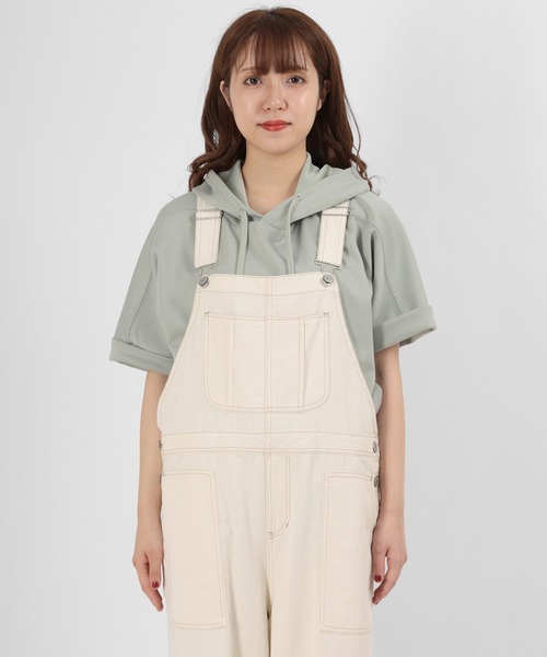 make a ray!（メイク ア レイ！）の「ワイドシルエット オーバーオール ヒッコリー ストライプ サロペット/オールインワン（サロペット/オーバーオール・レディース・オフホワイト/ブルー系その他・M/L）」の14枚目の写真