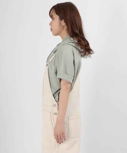 make a ray!（メイク ア レイ！）の「ワイドシルエット オーバーオール ヒッコリー ストライプ サロペット/オールインワン（サロペット/オーバーオール・レディース・オフホワイト/ブルー系その他・M/L）」の8枚目の写真