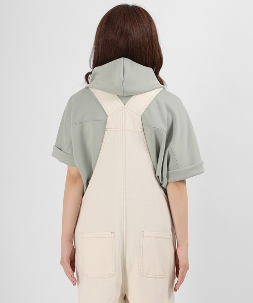 make a ray!（メイク ア レイ！）の「ワイドシルエット オーバーオール ヒッコリー ストライプ サロペット/オールインワン（サロペット/オーバーオール・レディース・オフホワイト/ブルー系その他・M/L）」の6枚目の写真