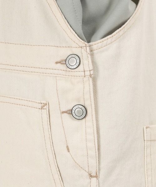 make a ray!（メイク ア レイ！）の「ワイドシルエット オーバーオール ヒッコリー ストライプ サロペット/オールインワン（サロペット/オーバーオール・レディース・オフホワイト/ブルー系その他・M/L）」の13枚目の写真