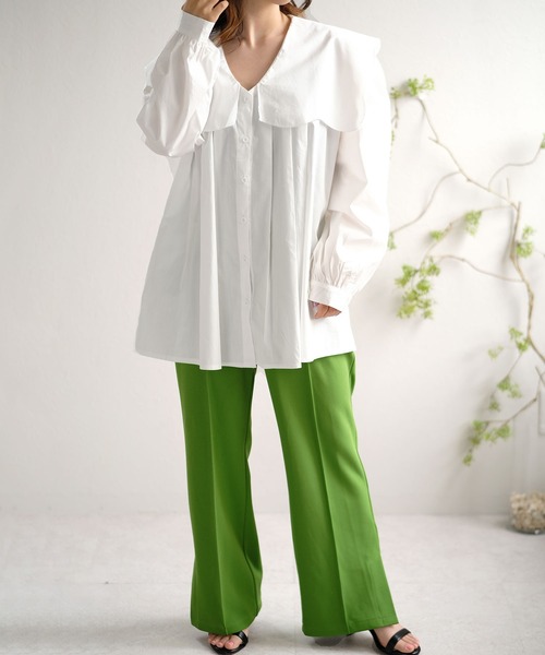 ANDJ(アンドジェイ)の「ビッグカラーブラウス(シャツ/ブラウス・レディース・ホワイト/その他・M)」の14枚目の写真