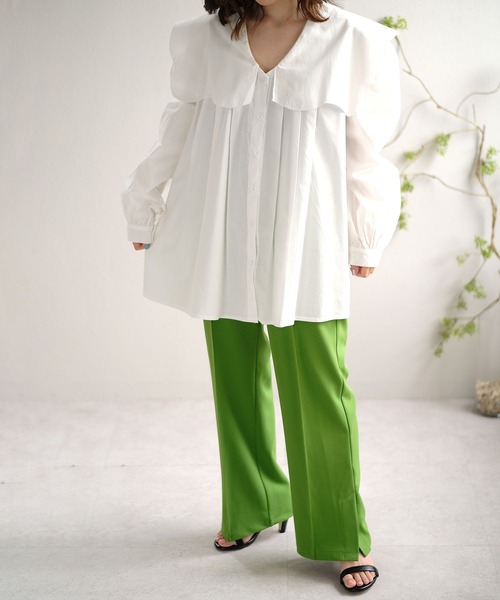 ANDJ(アンドジェイ)の「ビッグカラーブラウス(シャツ/ブラウス・レディース・ホワイト/その他・M)」の6枚目の写真