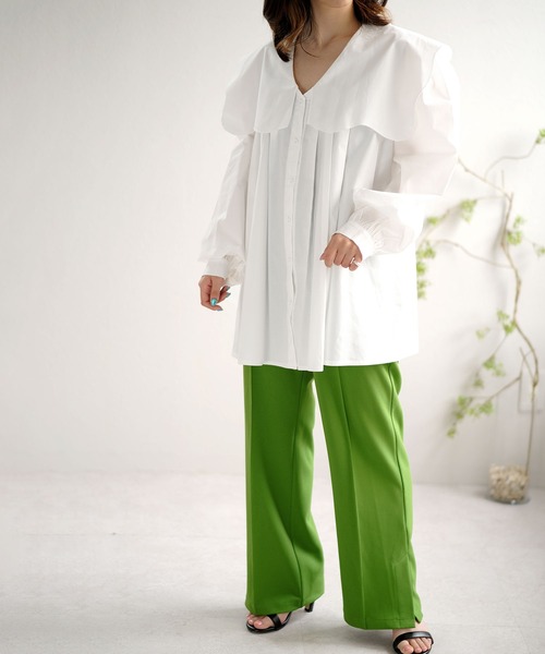 ANDJ(アンドジェイ)の「ビッグカラーブラウス(シャツ/ブラウス・レディース・ホワイト/その他・M)」の9枚目の写真