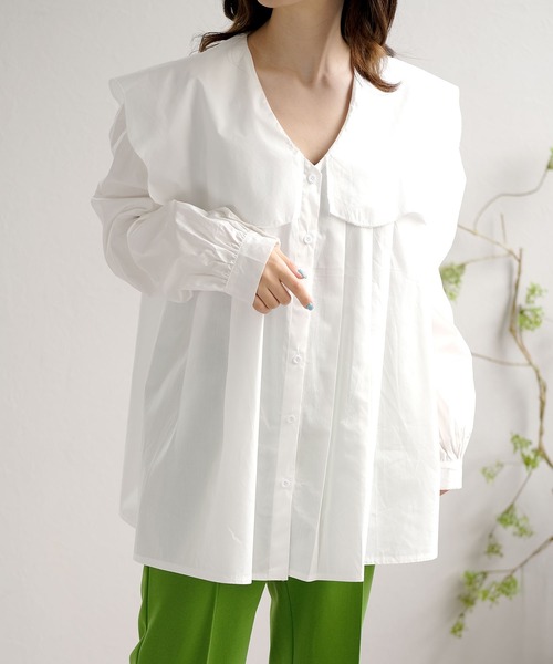 ANDJ(アンドジェイ)の「ビッグカラーブラウス(シャツ/ブラウス・レディース・ホワイト/その他・M)」の20枚目の写真