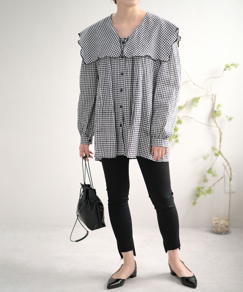 ANDJ(アンドジェイ)の「ビッグカラーブラウス(シャツ/ブラウス・レディース・ホワイト/その他・M)」の17枚目の写真