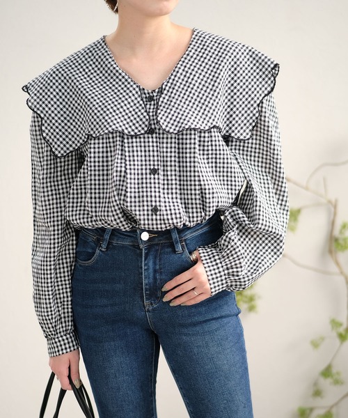 ANDJ(アンドジェイ)の「ビッグカラーブラウス(シャツ/ブラウス・レディース・ホワイト/その他・M)」の7枚目の写真