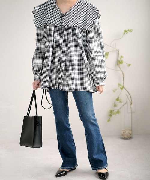 ANDJ(アンドジェイ)の「ビッグカラーブラウス(シャツ/ブラウス・レディース・ホワイト/その他・M)」の10枚目の写真