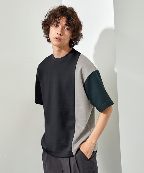 UNITED TOKYO（ユナイテッドトウキョウ）の「コンビダンボールTシャツ（Tシャツ/カットソー・メンズ・ブラック/ベージュ/ブルー/ブラウン・1/2）」の7枚目の写真