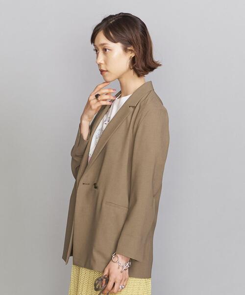 BEAUTY&YOUTH UNITED ARROWS(ビューティーアンドユースユナイテッドアローズ)の「BY ポリエステルキュプラダブルジャケット(テーラードジャケット・レディース・モカ/ネイビー・SMALL/MEDIUM)」の10枚目の写真