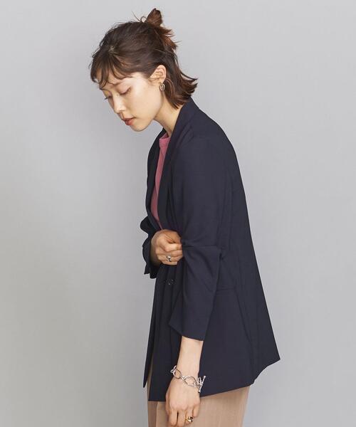 BEAUTY&YOUTH UNITED ARROWS(ビューティーアンドユースユナイテッドアローズ)の「BY ポリエステルキュプラダブルジャケット(テーラードジャケット・レディース・モカ/ネイビー・SMALL/MEDIUM)」の8枚目の写真
