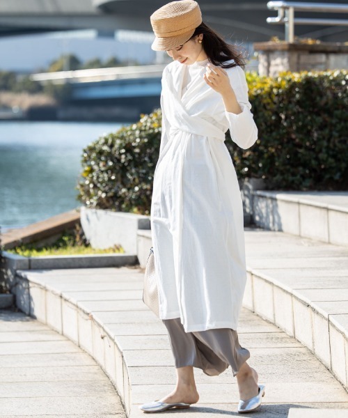 12Twelve Agenda(トゥエルブ アジェンダ)の「コットンナイロン2wayガウンコート(その他アウター・レディース・ホワイト/ベージュ・M)」の5枚目の写真