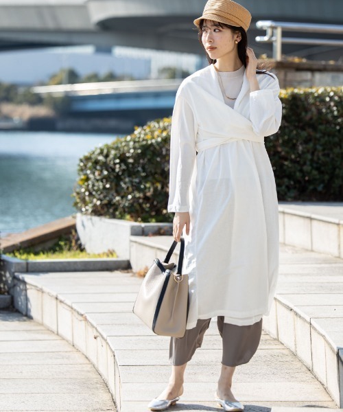 12Twelve Agenda(トゥエルブ アジェンダ)の「コットンナイロン2wayガウンコート(その他アウター・レディース・ホワイト/ベージュ・M)」の3枚目の写真