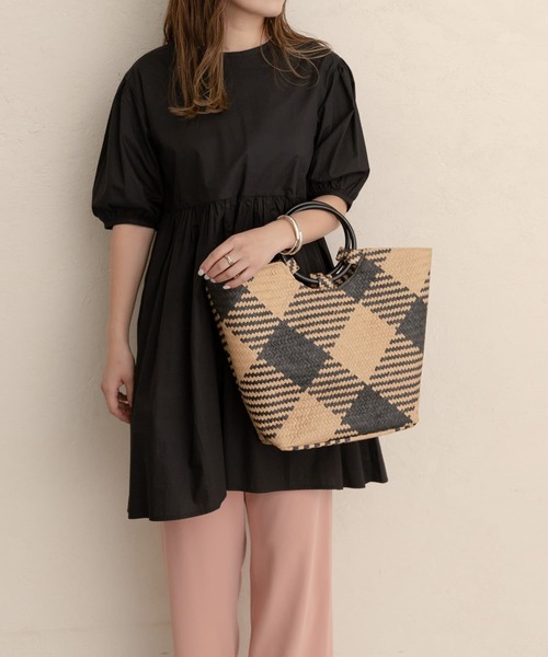 RODE SKO(ロデスコ)の「ANITA 柄かごバッグ(トートバッグ・レディース・ホワイト/ブラック・ONE)」の8枚目の写真