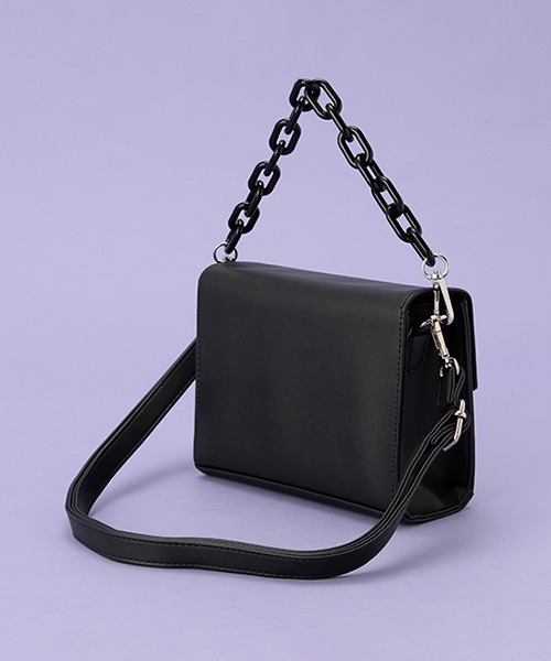 LOVETOXIC（ラブトキシック）の「合皮チェーンショルダーバッグ（ショルダーバッグ・キッズ・ベージュ/ピンク/ブラック・FREE）」の7枚目の写真