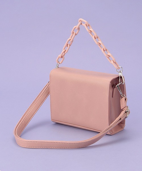 LOVETOXIC（ラブトキシック）の「合皮チェーンショルダーバッグ（ショルダーバッグ・キッズ・ベージュ/ピンク/ブラック・FREE）」の9枚目の写真