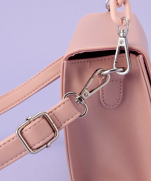 LOVETOXIC（ラブトキシック）の「合皮チェーンショルダーバッグ（ショルダーバッグ・キッズ・ベージュ/ピンク/ブラック・FREE）」の14枚目の写真