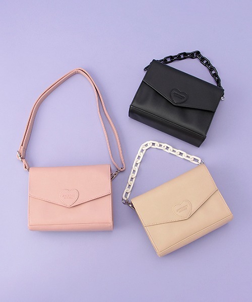 LOVETOXIC（ラブトキシック）の「合皮チェーンショルダーバッグ（ショルダーバッグ・キッズ・ベージュ/ピンク/ブラック・FREE）」の12枚目の写真