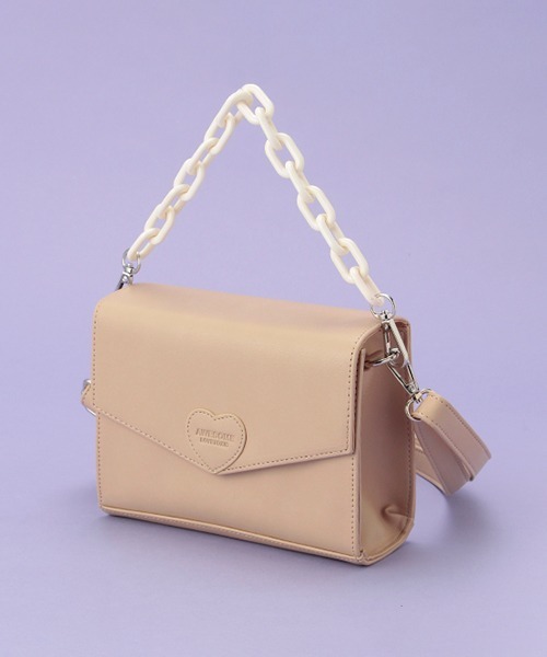 LOVETOXIC（ラブトキシック）の「合皮チェーンショルダーバッグ（ショルダーバッグ・キッズ・ベージュ/ピンク/ブラック・FREE）」の15枚目の写真