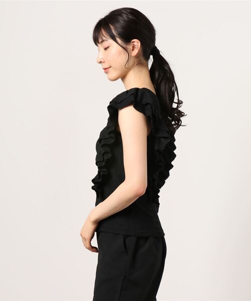 ARCANUM DESIGN（アルカナムデザイン）の「ARL V-NECKダブルフリルトップス（Tシャツ/カットソー・レディース・ホワイト/ブラック/グレー・FREE）」の19枚目の写真