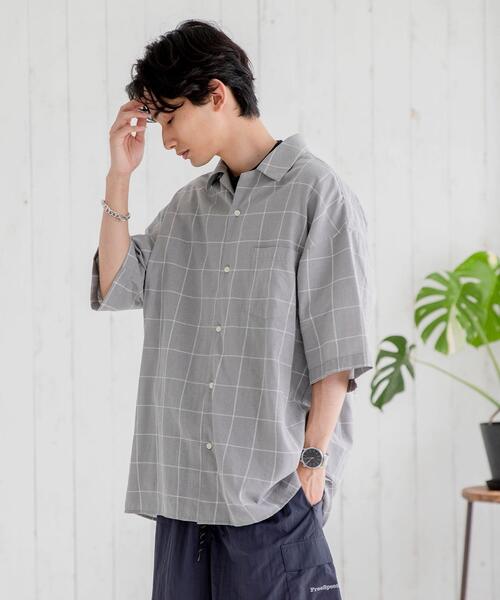 coen（コーエン）の「ヨクバリネン・チェックショートスリーブシャツ（シャツ/ブラウス・メンズ・ライトグレー/ベージュ・LARGE/MEDIUM/X-LARGE/SMALL）」の9枚目の写真