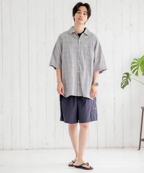 coen（コーエン）の「ヨクバリネン・チェックショートスリーブシャツ（シャツ/ブラウス・メンズ・ライトグレー/ベージュ・LARGE/MEDIUM/X-LARGE/SMALL）」の11枚目の写真