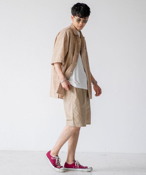 coen（コーエン）の「ヨクバリネン・チェックショートスリーブシャツ（シャツ/ブラウス・メンズ・ライトグレー/ベージュ・LARGE/MEDIUM/X-LARGE/SMALL）」の15枚目の写真