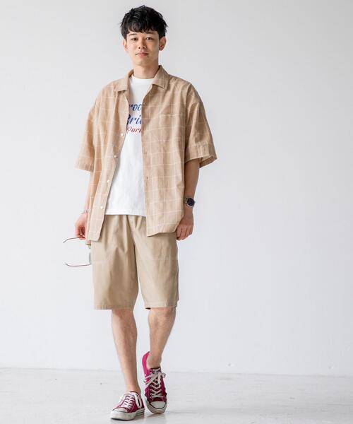 coen（コーエン）の「ヨクバリネン・チェックショートスリーブシャツ（シャツ/ブラウス・メンズ・ライトグレー/ベージュ・LARGE/MEDIUM/X-LARGE/SMALL）」の16枚目の写真