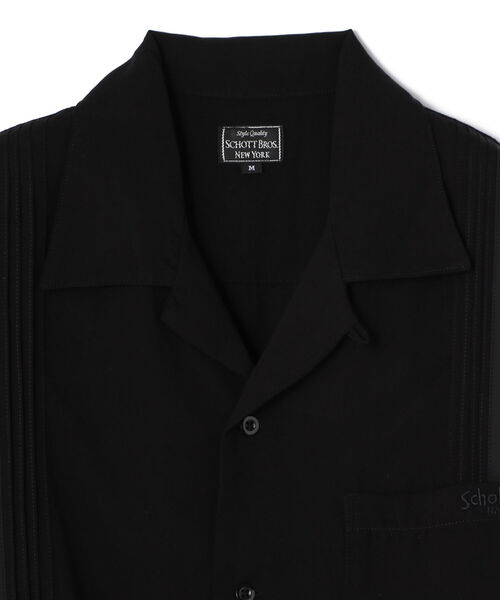 Schott オープンカラーシャツ　ブラック schott（ショット）の「Schott/ショット/SWITCHING SS OPEN