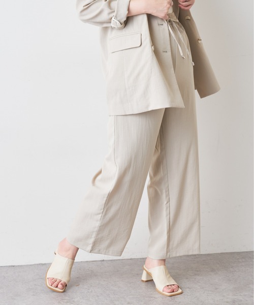 natural couture（ナチュラルクチュール）の「リネンライク楽ちんスラブパンツ（その他パンツ・レディース・ブラック/ミント/ライトベージュ・FREE）」の10枚目の写真