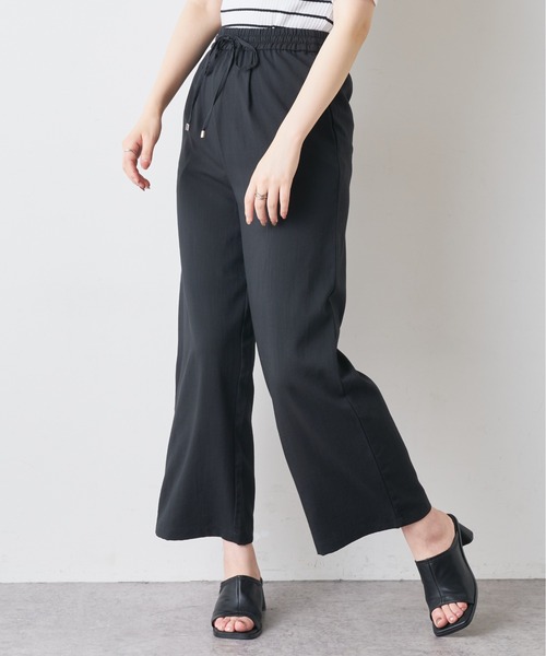 natural couture（ナチュラルクチュール）の「リネンライク楽ちんスラブパンツ（その他パンツ・レディース・ブラック/ミント/ライトベージュ・FREE）」の4枚目の写真