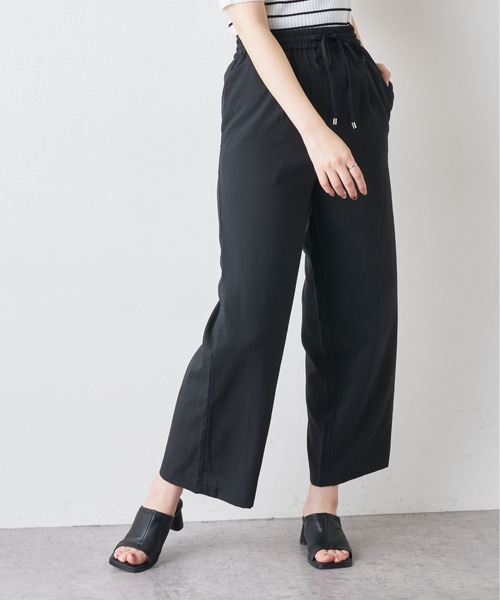 natural couture（ナチュラルクチュール）の「リネンライク楽ちんスラブパンツ（その他パンツ・レディース・ブラック/ミント/ライトベージュ・FREE）」の5枚目の写真