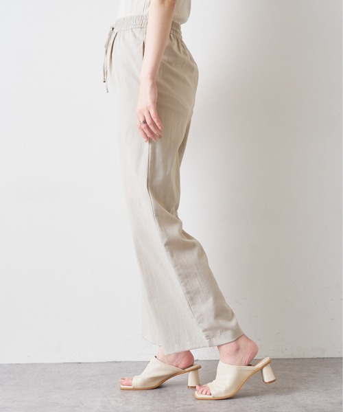 natural couture（ナチュラルクチュール）の「リネンライク楽ちんスラブパンツ（その他パンツ・レディース・ブラック/ミント/ライトベージュ・FREE）」の20枚目の写真
