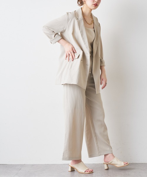 natural couture（ナチュラルクチュール）の「リネンライク楽ちんスラブパンツ（その他パンツ・レディース・ブラック/ミント/ライトベージュ・FREE）」の11枚目の写真