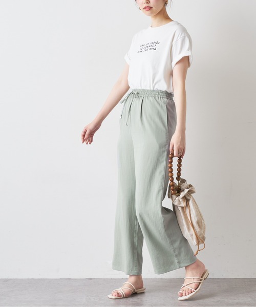 natural couture（ナチュラルクチュール）の「リネンライク楽ちんスラブパンツ（その他パンツ・レディース・ブラック/ミント/ライトベージュ・FREE）」の16枚目の写真