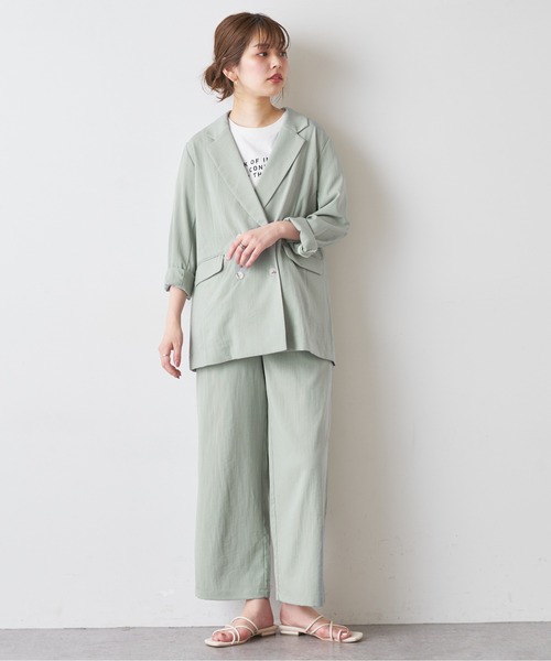 natural couture（ナチュラルクチュール）の「リネンライク楽ちんスラブパンツ（その他パンツ・レディース・ブラック/ミント/ライトベージュ・FREE）」の17枚目の写真