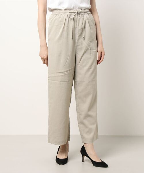 natural couture（ナチュラルクチュール）の「リネンライク楽ちんスラブパンツ（その他パンツ・レディース・ブラック/ミント/ライトベージュ・FREE）」の13枚目の写真