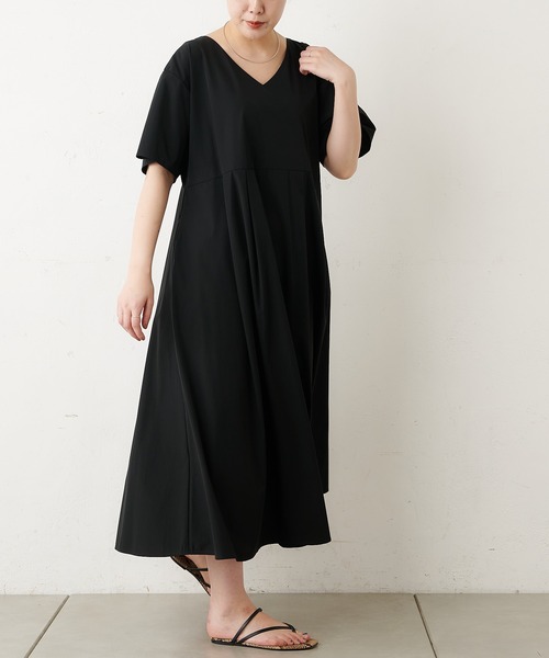 【美品】ear PAPILLONNER 2wayブラックワンピース　イージーケア ear PAPILLONNER（イアパピヨネ）の「《手洗い可/2WAY/速乾