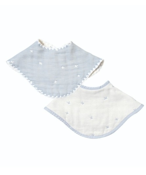 10mois（ディモワ）の「【10mois(ディモワ)】ふくふくガーゼ クロス柄2wayビブ(2枚セット)（スタイ/よだれかけ・キッズ・ライトブルー/ベビーピンク・ONE SIZE）」の13枚目の写真