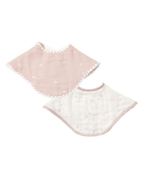 10mois（ディモワ）の「【10mois(ディモワ)】ふくふくガーゼ クロス柄2wayビブ(2枚セット)（スタイ/よだれかけ・キッズ・ライトブルー/ベビーピンク・ONE SIZE）」の4枚目の写真