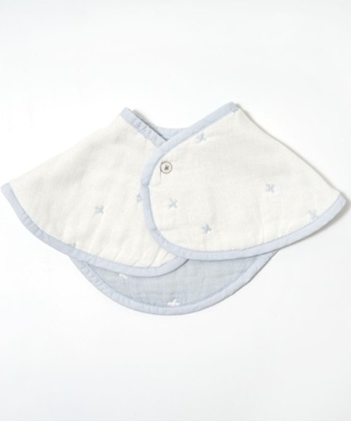 10mois（ディモワ）の「【10mois(ディモワ)】ふくふくガーゼ クロス柄2wayビブ(2枚セット)（スタイ/よだれかけ・キッズ・ライトブルー/ベビーピンク・ONE SIZE）」の16枚目の写真